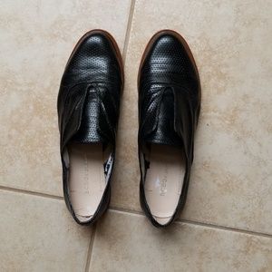 BCBG "Generation" Black Leather Leather Slip-ons